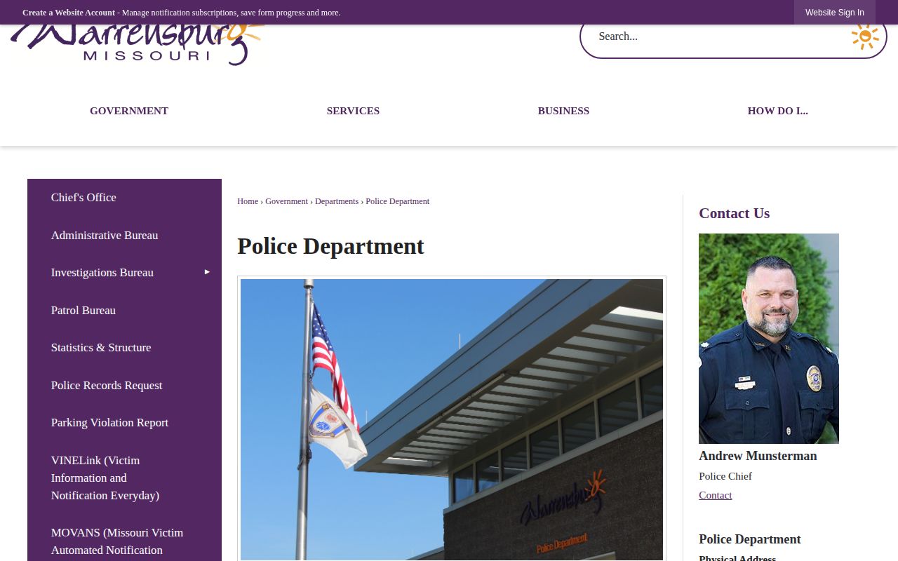 Warrensburg Police Department official contact source for Warrensburg recent arrests